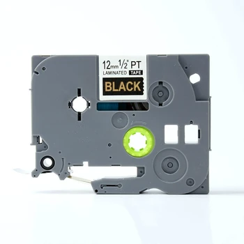 

5pcs/lot 12mm*8M TZe334 TZ-334 Gold on Black Printer Ribbon Compatible Label Tape for Brother p-touch Ribbon Cartridge