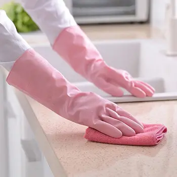 

1pair Waterproof Non-slip Dish Washing Waterproof PVC Gloves Cleaning Tools Kitchen Protective Working Safety Washing Gloves