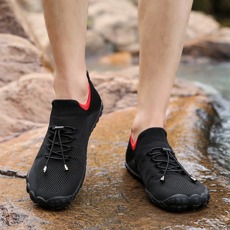Water barefoot aqua shoes Men Barefoot Five Fingers Sock Water Swimming Shoes Breathable Hiking Wading Beach Outdoor Upstream Sneakers Women 36