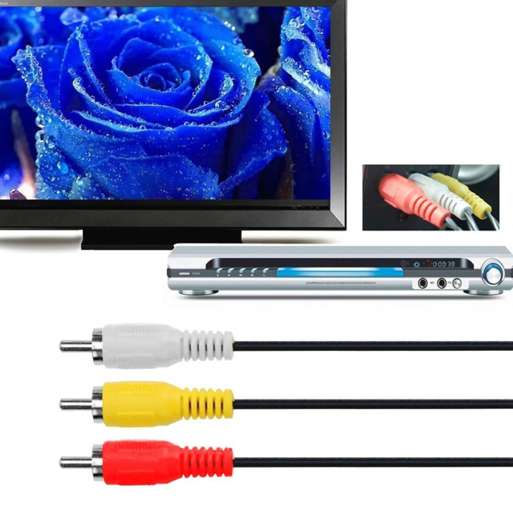HDMI Male To 3 RCA Video Audio AV Component Converter Adapter Cable HDTV HDMI to 3RCA Male Connector Signal Transmitter 1.5m