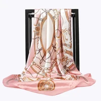 90*90cm luksusowa marka plac szalik moda plaża głowa kobiety Silk Wrap wiosna lato szal panie Foulard Bandanna tłumik hidżab 1