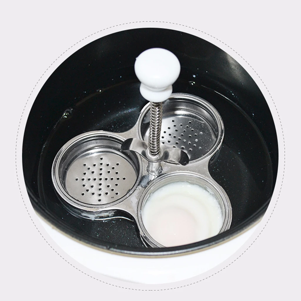 1pc Stainless Steel Triangle Egg Poacher Maker Cooker Non-stick Egg Steaming Rack