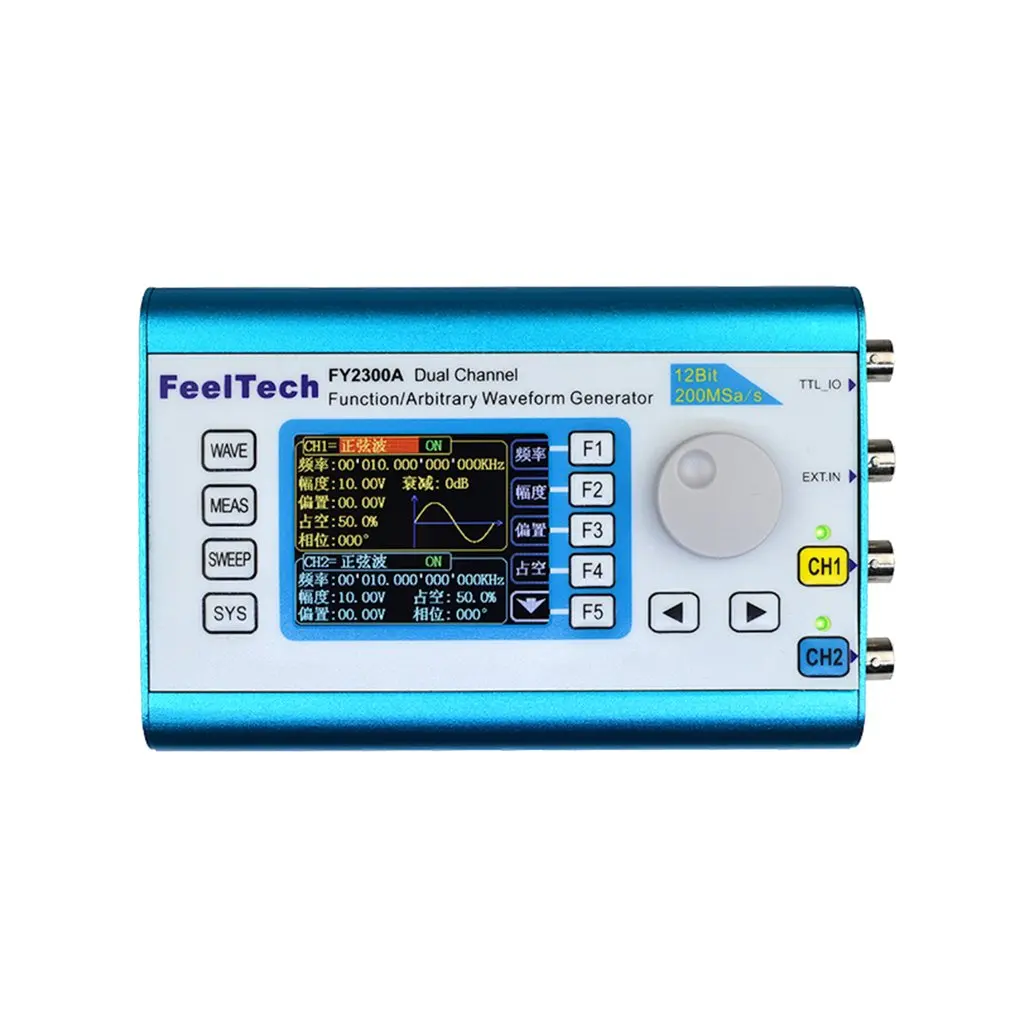 Цифровой DDS Dual-канальный сигнал генератора сигналов произвольной формы Функция 200MSa/s 6 МГц 12 бит Частотомер