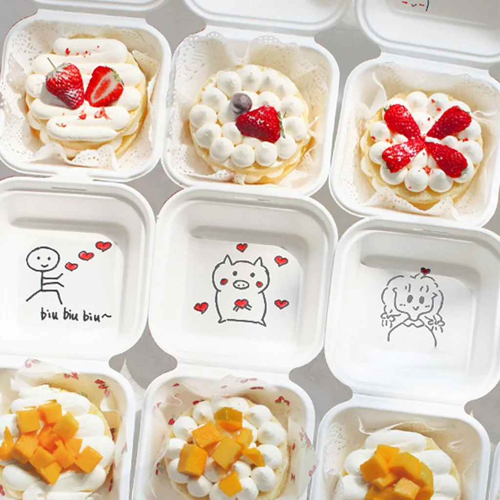 Bento Box Disposable Lunch Box Burger Sushi Snack Baked Cake Microwave Home Portable Lunch 10 Pack