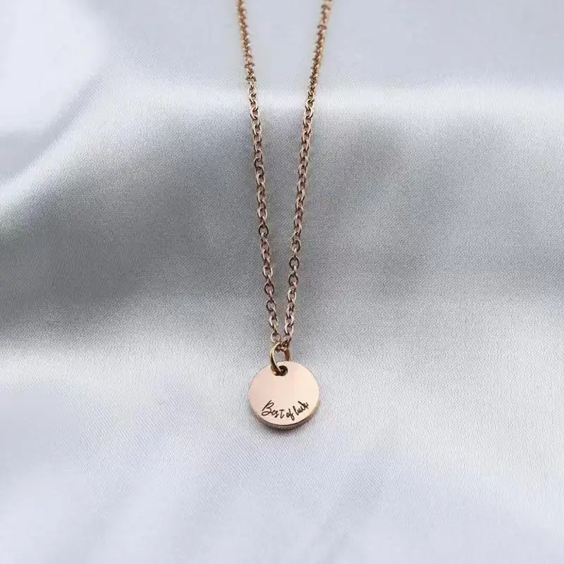 Charm Necklaces Initial Date Disc 