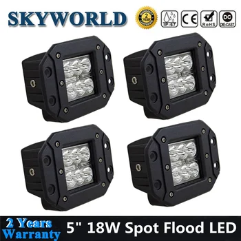 

4pcs 5inch 6-LED Spot Flood Pods Light Offroad Driving Extra Spotlight 18W 12V For Car Truck Boat ATV UTV 4X4 SUV Led Work Light