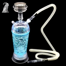 SY Высокое качество портативный светодиодный светильник акриловый кальян полный набор для курения водопровод Chicha Narguile 5 цветов подарок