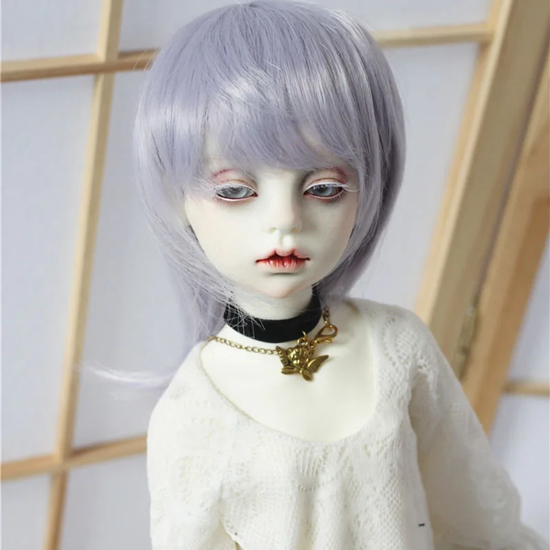 Bybrana BJD парик куклы 1/3 фиолетовый серый Анти-Петух волос мужчин и женщин общие средние и длинные волосы косой сломанной челки