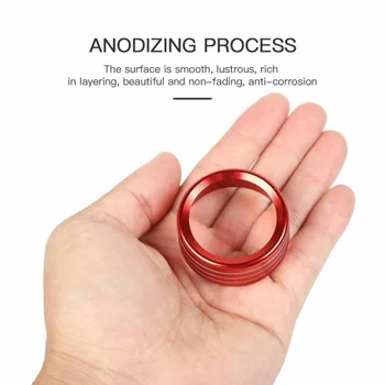 

4WD Decoration Trim Control Knob Ring Trim Red ABS Parts Replacement AC