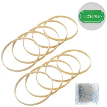 

Vosarea 10pcs 15cm Dream Catcher Ring Round Bamboo Hoop Macrame Craft Hoop DIY Craft Tools with Desiccant