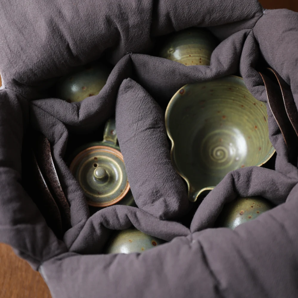Multifunctional Travel Cloth Storage Bag Teapot Teacup Set Accessory Hand Bag Cotton Linen Tea Cozies Tea Set Accessories ZH564 tea storage bags
