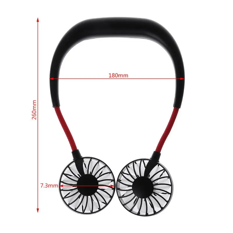 Hands Free шейный подвесной Персональный вентилятор с usb-кабелем Rechageable портативный мини охлаждающее приспособление для наружного домашнего офиса Trvel