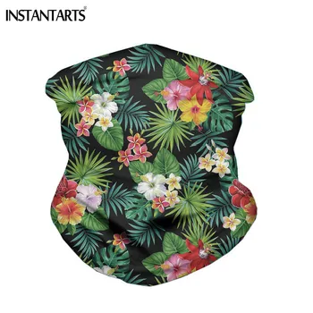 

INSTANTARTS Drand Designer Hawaiian Hibiscus Flower Tropics Luxury Women Dust-Proof Hair Scarf Neck Gaiter Mouth Face Mask Femme