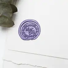 Индивидуальные инициалы с цветочным воском печать/Пользовательские Свадебные печати/свадебные приглашения печать/на заказ Свадебная печать