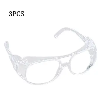 

Protective Safety Goggles 3Pcs Anti-impact Protective Safety Goggles Transparent PC Lens Eye Protector E5BA