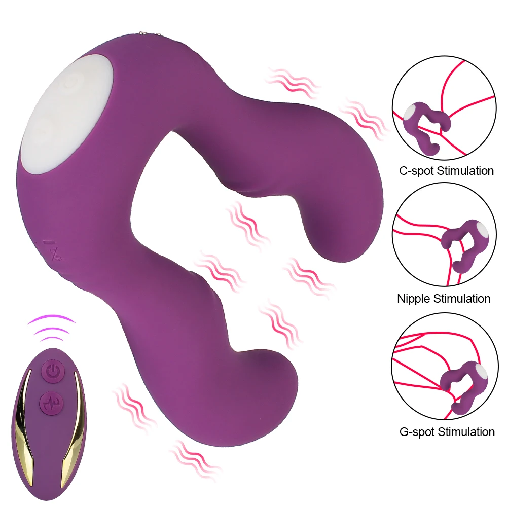 

Nipple G/C Spot Vibrating Nipple Vaginal Massager Clitoris Stimulator 2*9 Vibration Wireless Remote Control