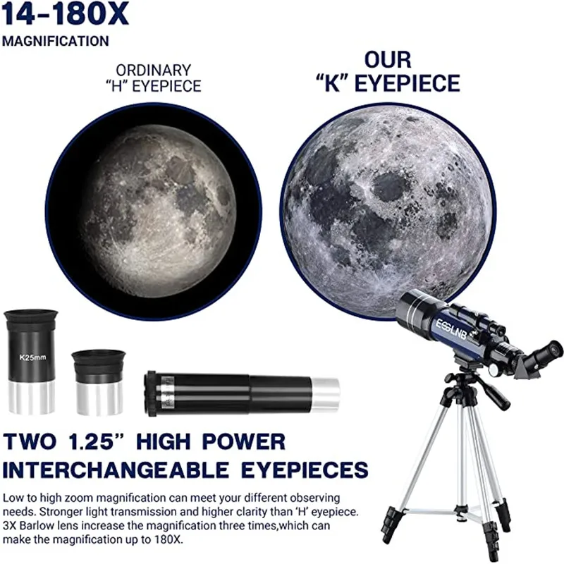 F36070 Teleskop für Kinder 70mm Refraktor Teleskop mit Smartphone Adapter  51,6 in Stativ für Astronomie Anfänger|Monocular/Binoculars| - AliExpress