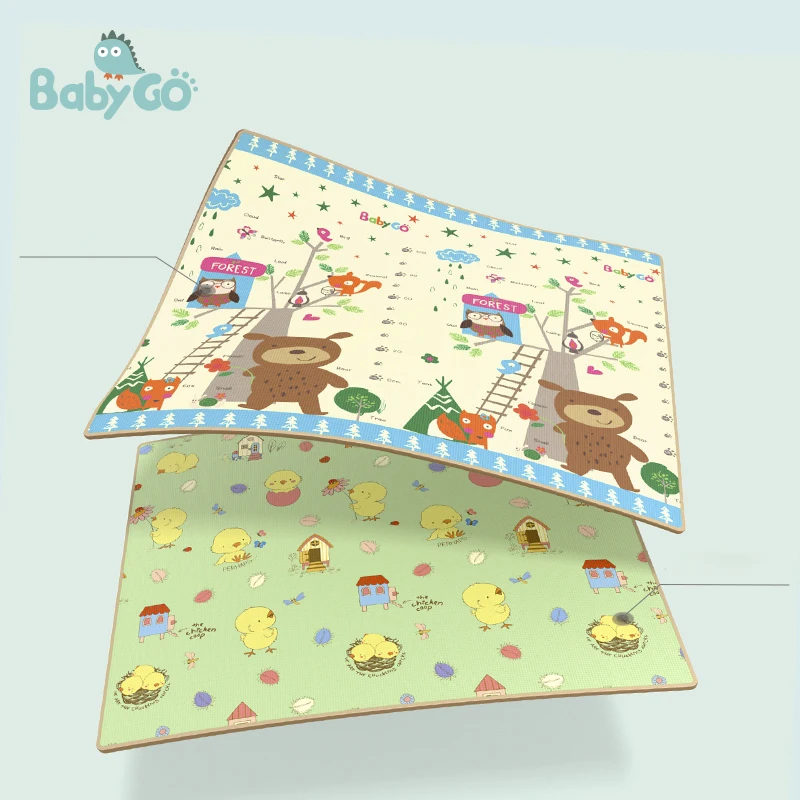 BabyGo игровой коврик толщина 2 см мультфильм безвкусный нескользящий водонепроницаемый гостиная XPE ползающий коврик детский игровой коврик - Цвет: D