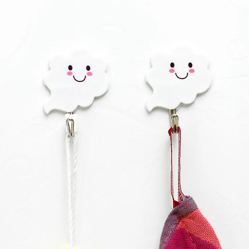 Set Kitchen Bathroom Plastic Adhesive Hook Wall Sticky Mount Hanger Rack 3 pieces