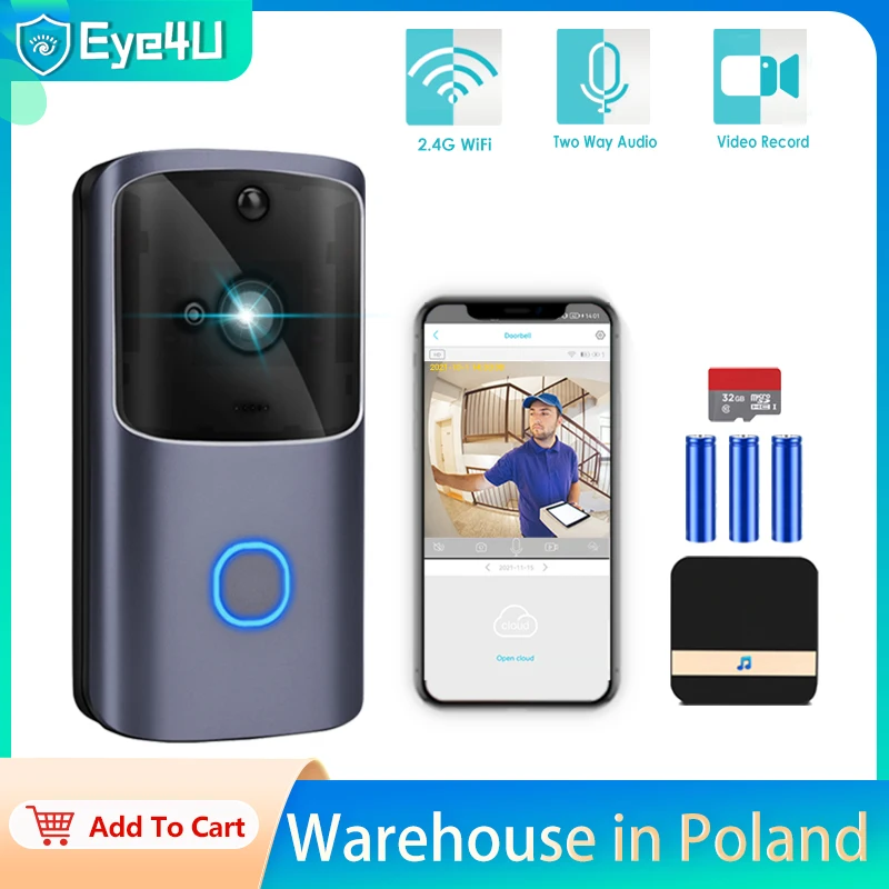 Wireless Wi-Fi Outdoor Home 720P Visual Video Doorbell For IOS Android CellPhone 