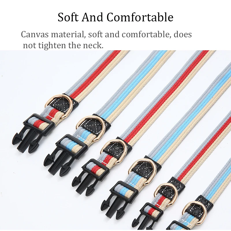 Thick Canvas Pet Dog Leash Collar Adjustable Bust Dog Collars and Leash Set Dog Tracking leash Small Medium Large Dog Collars