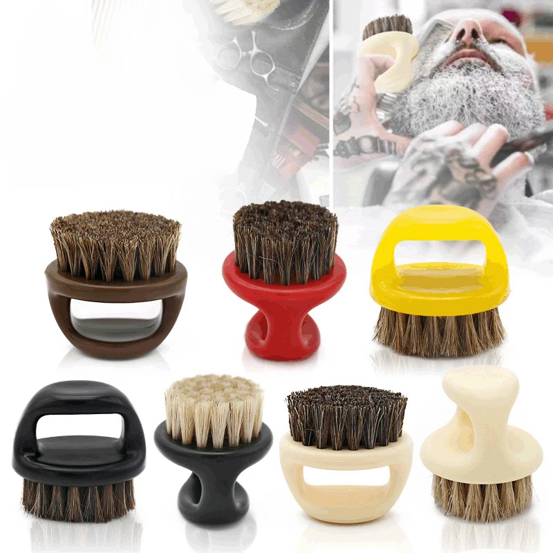 

Portable Ring Barber Beard Brush Horse Bristle Hair brushes Salon Face Cleaning Men Hair Boar Beard Shaving Brush