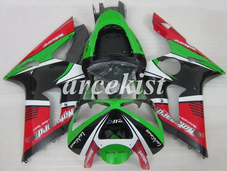 green red Комплект обтекателей для мотоцикла ABS, подходит для kawasaki Ninja ZX6R 636 2003 2004 6R 03 04 ZX-6R - Цвет: green red
