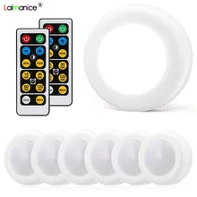 Беспроводной светильник с регулируемой яркостью под шкаф с сенсорным датчиком, светодиодный ночник с питанием от батареи, пульт дистанционного управления для спальни, кухни, лестничного шкафа