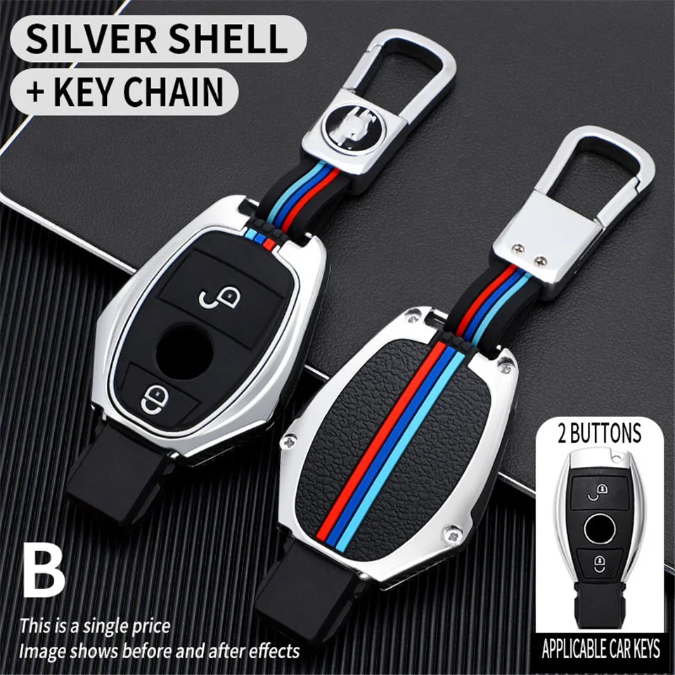 Portachiavi per auto in lega di zinco portachiavi per Mercedes Benz Cls Cla Gl R Slk Amg A B C S Shell portachiavi accessori protettivi - Hcf86ef5822764bcaabc842cb78e2aeacD