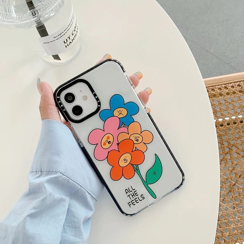 Transparent Smile Flowers Silicone Soft Case For iPhone 5
