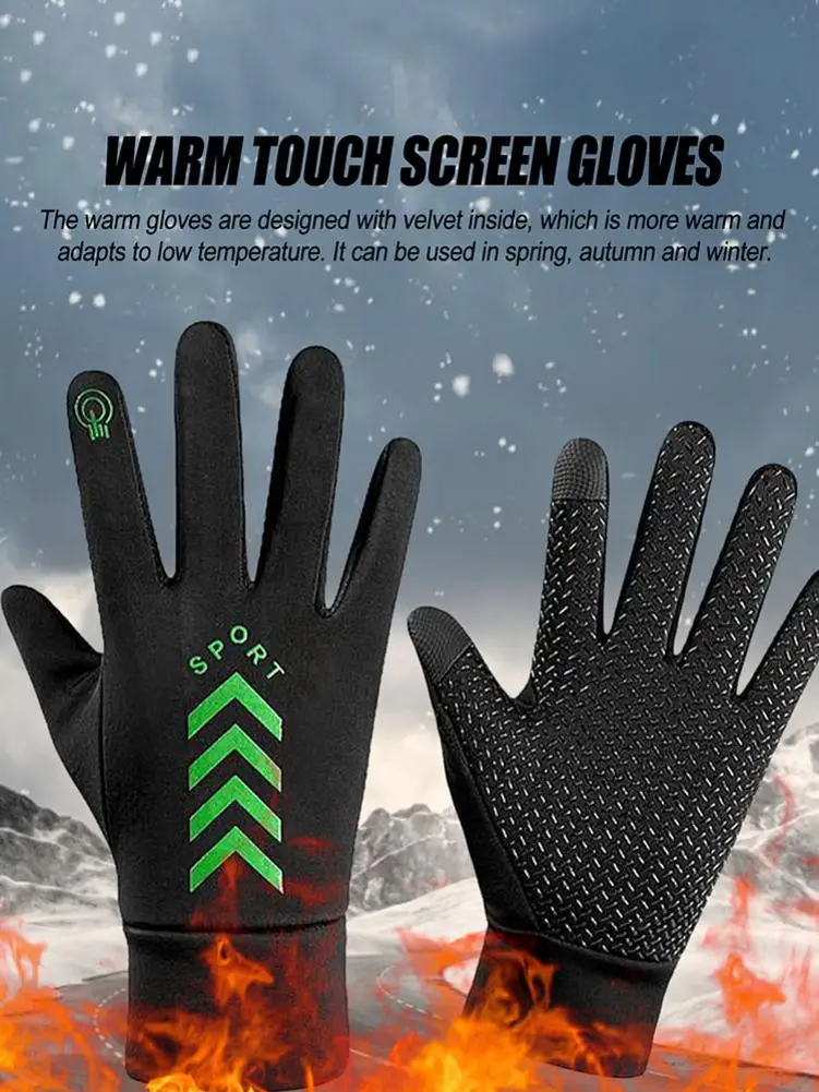 Fall Winter Warm Gloves Touchscreen Riding Full Finger Men Women And Velvet Outdoor | Спорт и развлечения