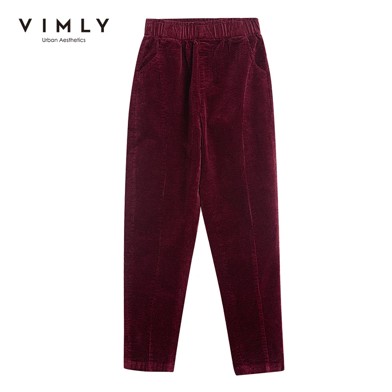 Vimly 2020 Autumn Women Pencil Pants Elegant High Waist Solid Slim Office Lady Vintage Female Straight Pants 70118 Vimly 2020 Autumn Women Pencil Pants Elegant High Waist Solid Slim Office Lady Vintage Female Straight Pants 70118