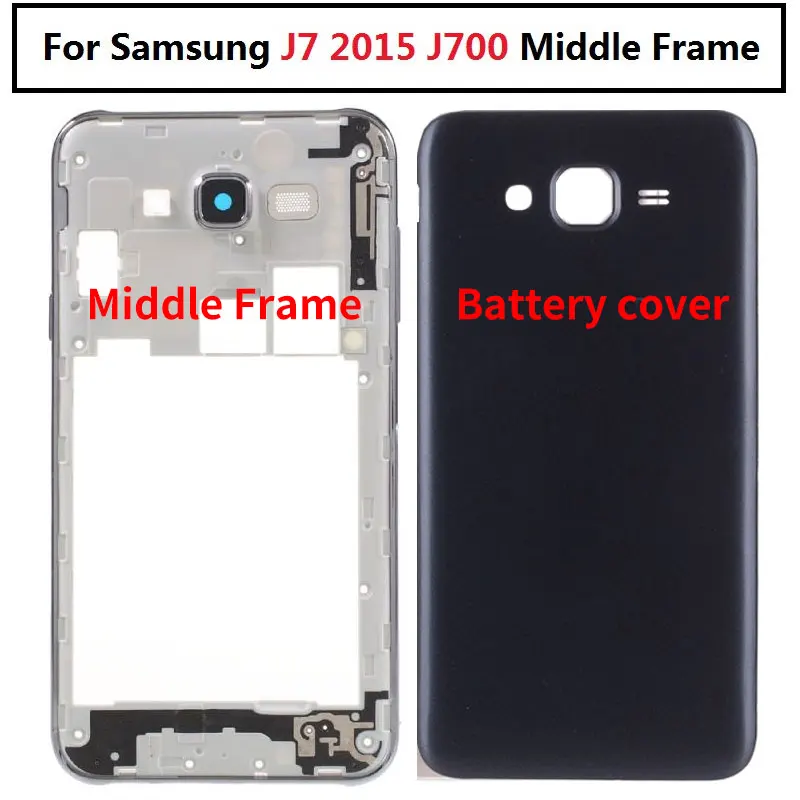 

For Samsung Galaxy J5 J7 2015 J700 J700F J500 J500F Sm-j700f Housing Middle Frame Battery Cover Rear Back Door with side button