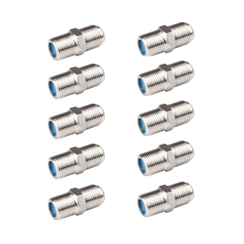 

New 10x F Type Coupler Adapter Metal Connector Female F/F For RG6 Coax Coaxial Cable