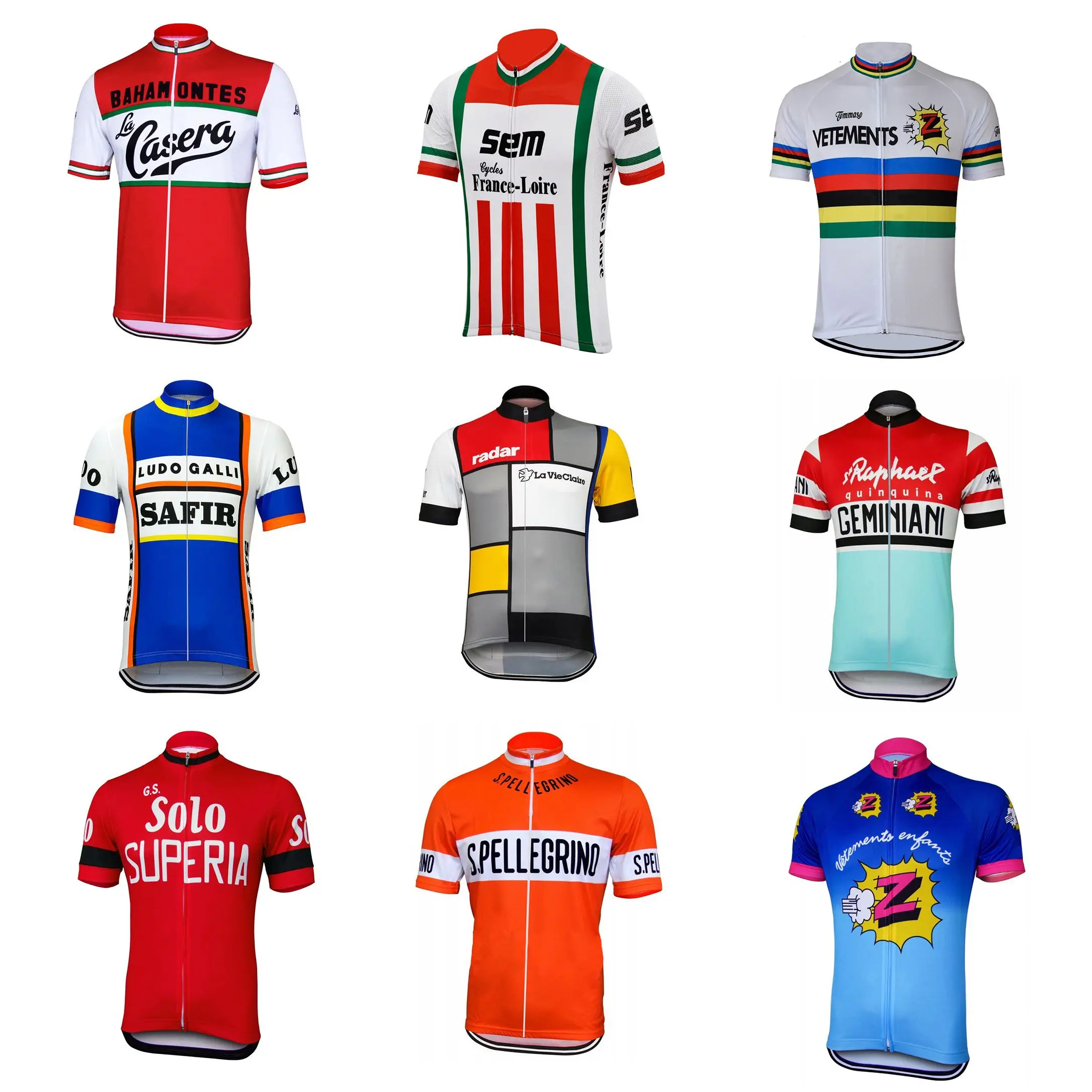 colorful cycling jerseys