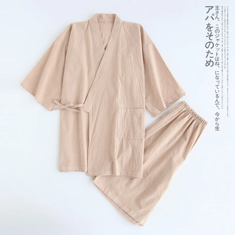 Летние мужские японские пижамы наборы мужские пижамы мужской хлопок халат для спа наборы мужские боксеры кимоно халаты мужские hombre мыть хлопок