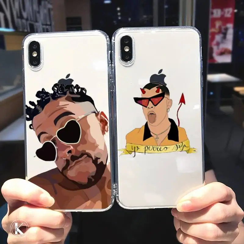 

Yo Perreo Sola Bad Bunny Maluma Phone Case Transparent soft For iphone 5 5s 5c se 6 6s 7 8 11 12 plus mini x xs xr pro max