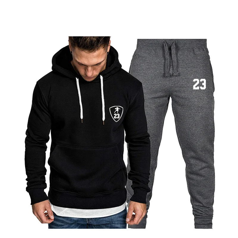 

Spring Autumn Casual 23 Sweatshirt Hoodies Men Sets Men Suits Printed 2 Pieces Set Suits Men's Tracksuit Pullover Sweatpants
