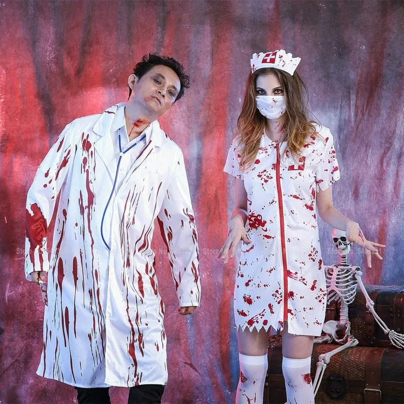 Disfraz de Halloween para hombre y mujer, disfraz de enfermera Zombie, traje  de Cosplay aterrador, disfraz de Halloween para hombre y mujer, traje de  vampiro de Horror y cirujano - AliExpress Novedad