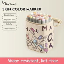 TouchMark 24 цвета персонажи кожи цветные маркеры набор ручек двуглавый жирной спиртовой основе эскизы маркеры для анимационного искусства