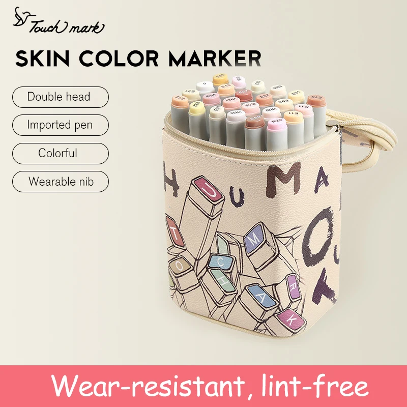 

TouchMark 24 Colors Character skin color Markers Pen Set Dual Headed Oily Alcohol Based Sketching Markers For Animation Art