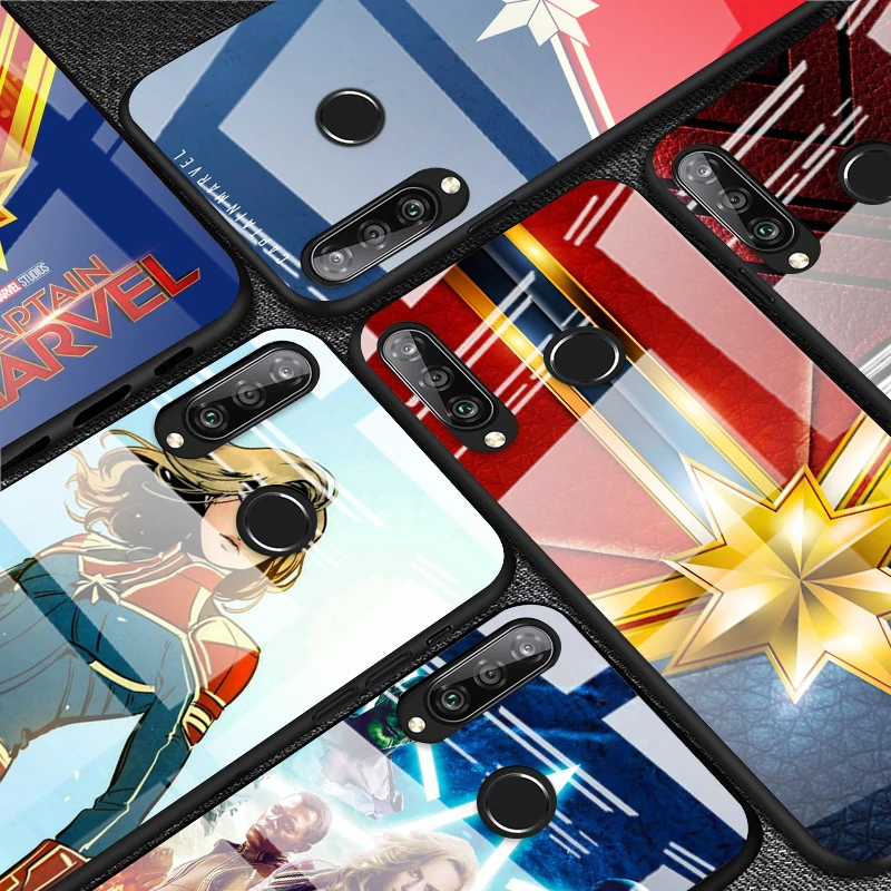 Чехол из закаленного стекла с героями Marvel Мстители супергерой Капитан для Huawei P40