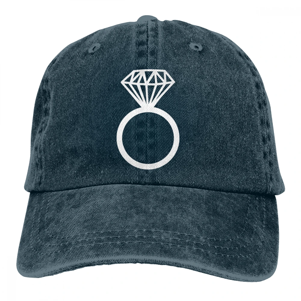 Бриллиантовое кольцо Casquette черный унисекс Мужские Женские джинсовые бейсболка с ремешком кепки Регулируемая шляпа для гольфа папа