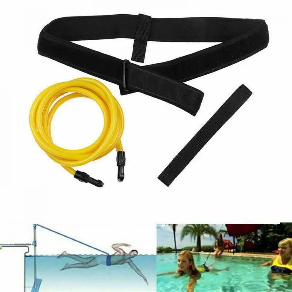 4M Premium Swimming Training Belt Aids Bungee Cord Exerciser Practicing Leash Safety Durable Swim Trainer Multi Color for Adults