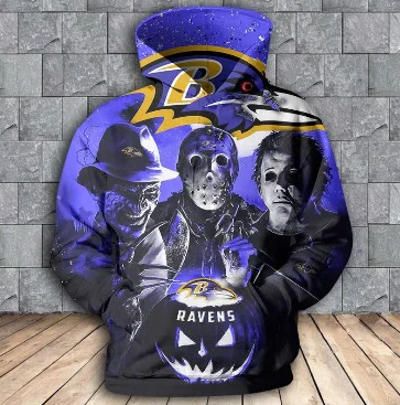 00800 Мода Baltimore Ravens 3D Толстовка крутая футбольная Толстовка - Цвет: 00800