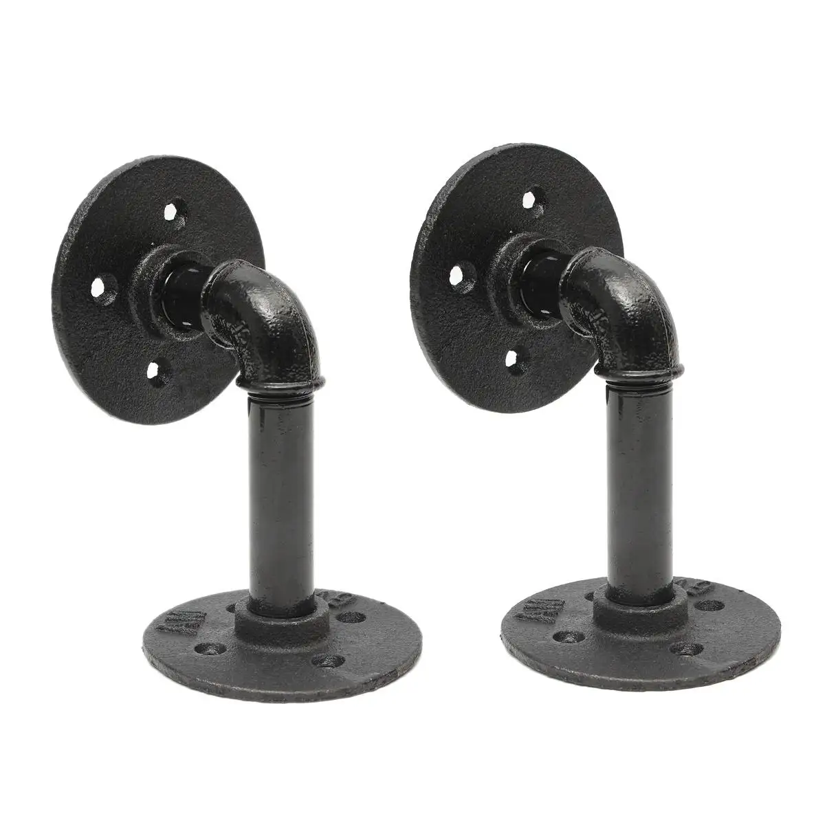 

2Pcs/set Vintage Retro Black Iron Industrial Pipe Shelf Bracket Mounting Bracket Holder Storage Holders Racks DIY Home Decor
