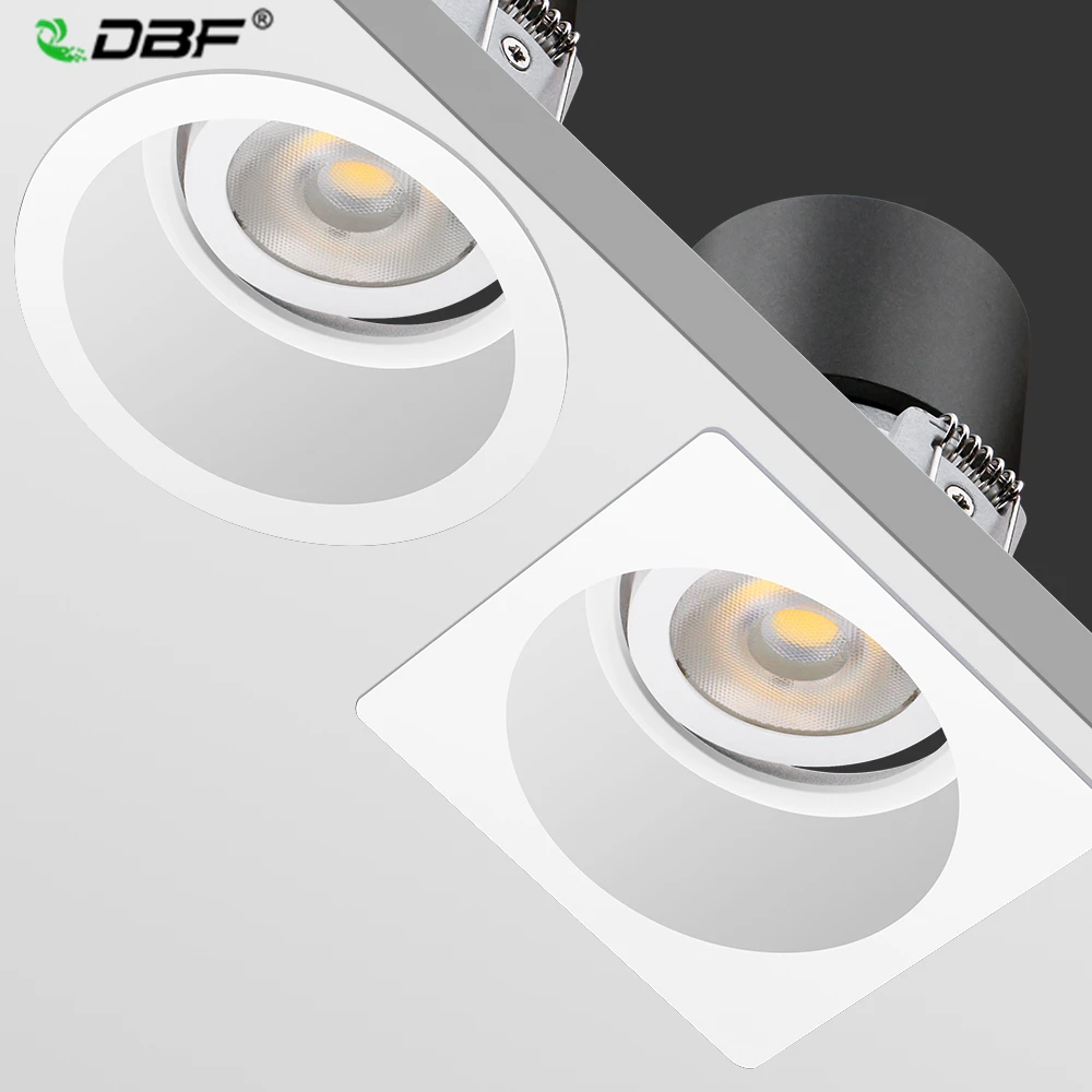 [DBF]Dimmable Angle Rotatable LED Ceiling Spot Light 7W 12W 15W Round/Square LED Recessed Downlight with AC 85-265V LED Driver
