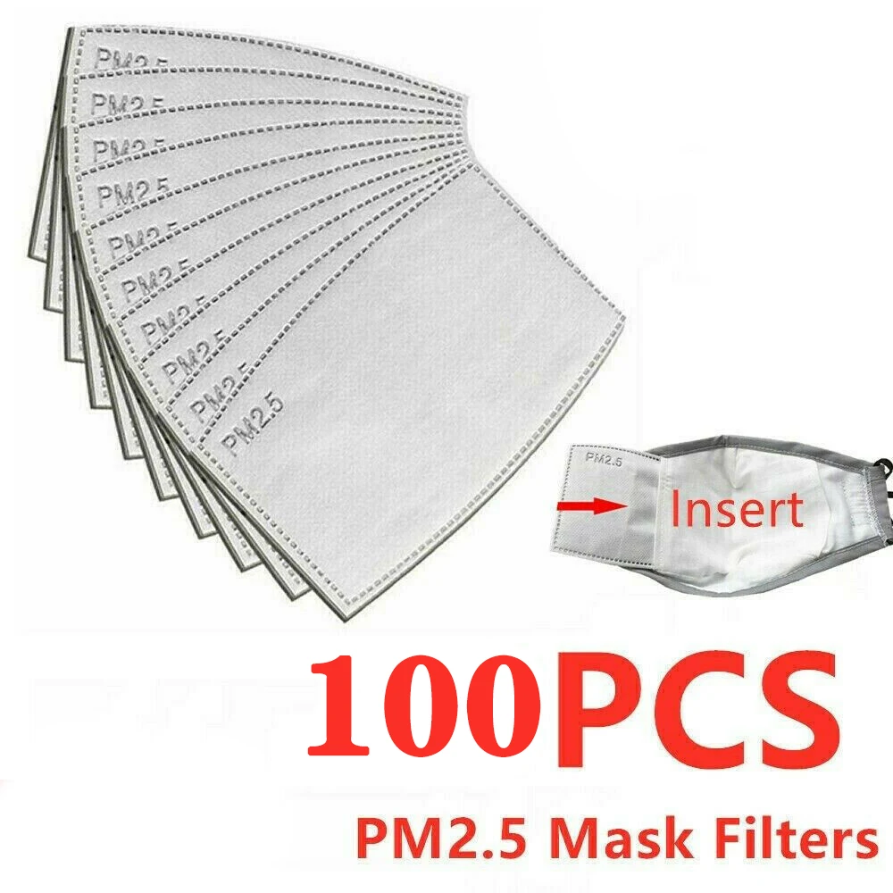 

10-100 PCS PM2.5 Filter Paper Anti Haze Mouth Mask Anti Dust Mask Activated Carbon Filter Paper Health Care