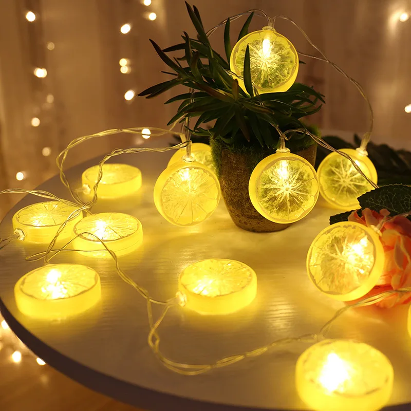 40 LED lemon 1 Для отдыха и вечеринок Декор строка светильник 30/40/50 светодиодный с изображением Луны и звезд, лимон, Волшебная гирлянда светильник на Рождество, на свадьбу, день рождения, на открытом воздухе Декор Светильник - Испускаемый цвет: 40 LED lemon 1