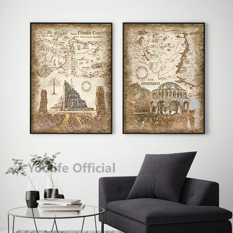 Tolkien Middle Earth Map Canvas 3